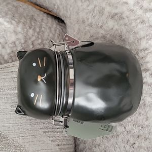 Ceramic Black Cat Storage Container